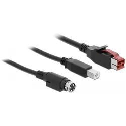 Delock 85491  PoweredUSB Kabel Stecker 24 V (5 m, USB 2.0), USB Kabel