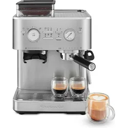 KitchenAid Halbautomatische Espressomaschine mit Kaffeemühle 5KES6551, Siebträgermaschine, Silber