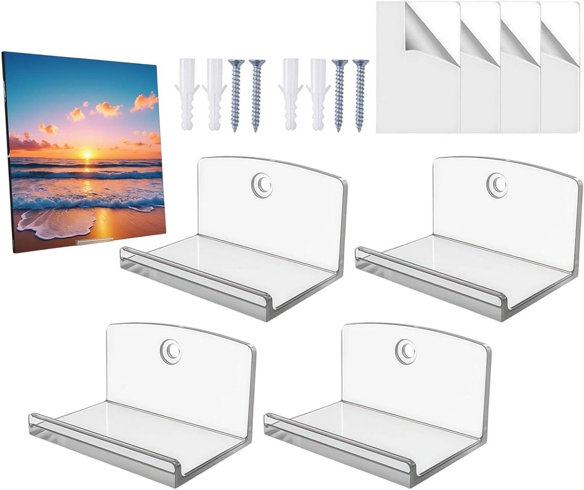 Acryl Display Plankjes voor Platen - Transparant - Breedte: 65 cm