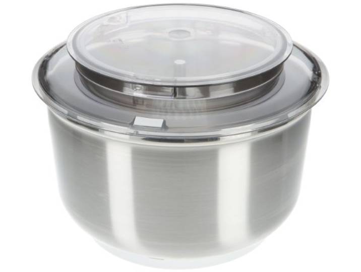 Bosch Edelstahl-Rührschüssel MUZ6ER2, 6,2 Liter, max. Teigmenge 4 kg, geschmacksneutral, robust, lebensmittelecht, spülmaschinengeeignet, passend für MUM6 Küchenmaschine