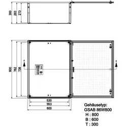 GSAB Elektrotechnik GfK-Wandschrank IP65 86W800