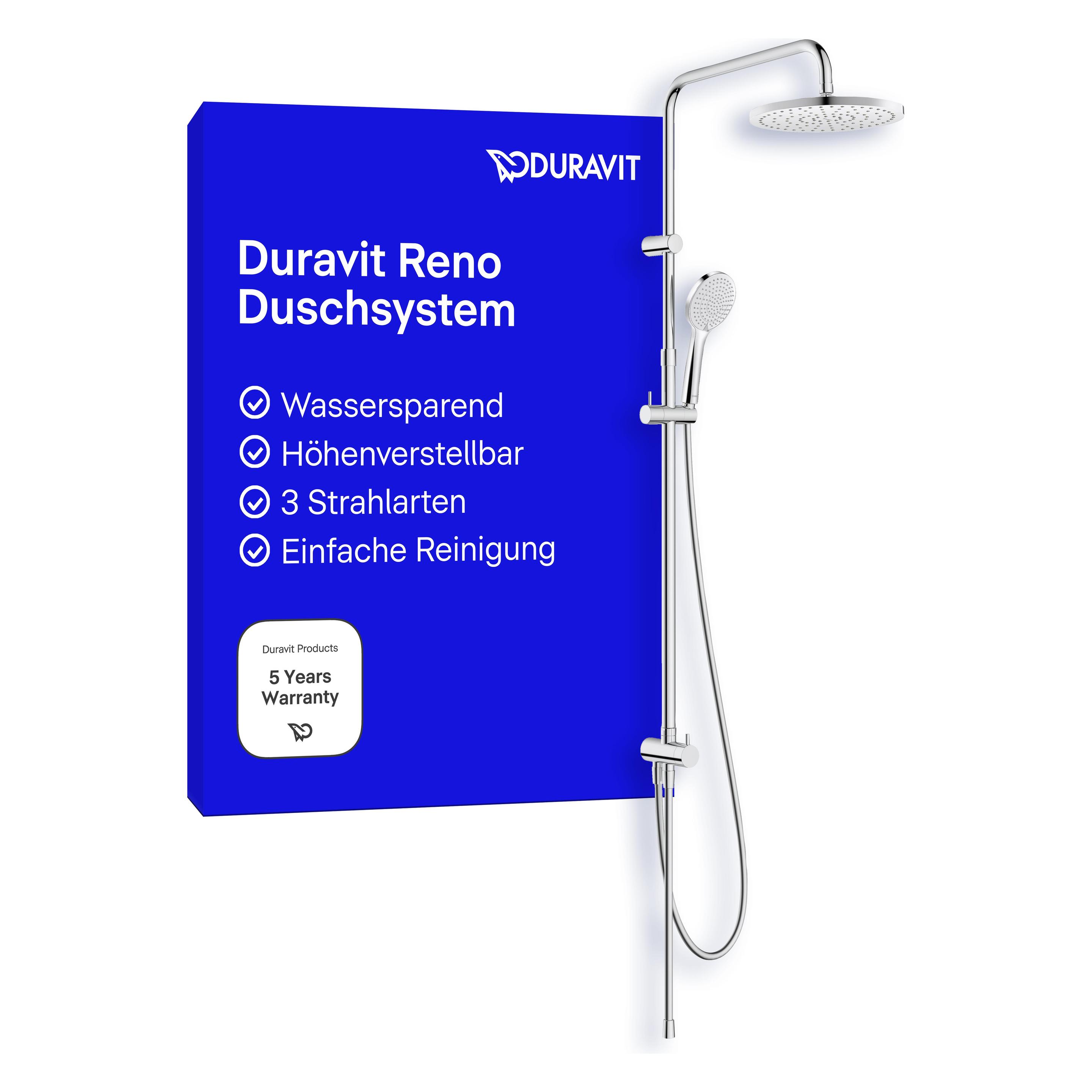 Duravit Reno Duschsystem, wassersparend, 3 Strahlarten, chrome (UV4322002010)