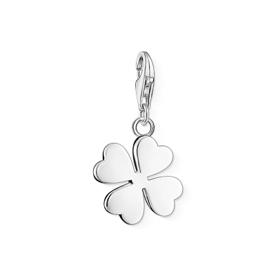 Charm-Einhänger THOMAS SABO "Kleeblatt-Design", silber (silberfarben), Charms, Damen, Silber 925 (recycelt)