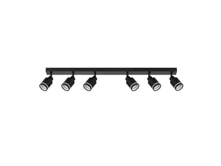 Nettlife Deckenstrahler Oeynhausen 6-flammig 83/5/15.7 cm, Schwarz, Metall, Gu10, 5x15.7x83 cm, Lampen & Leuchten, Innenbeleuchtung, Spots & Strahler, Deckenspots
