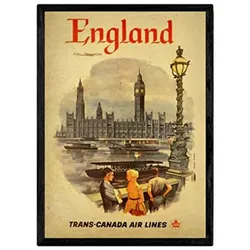 POSTER England Vintage A3 Rahmenlos