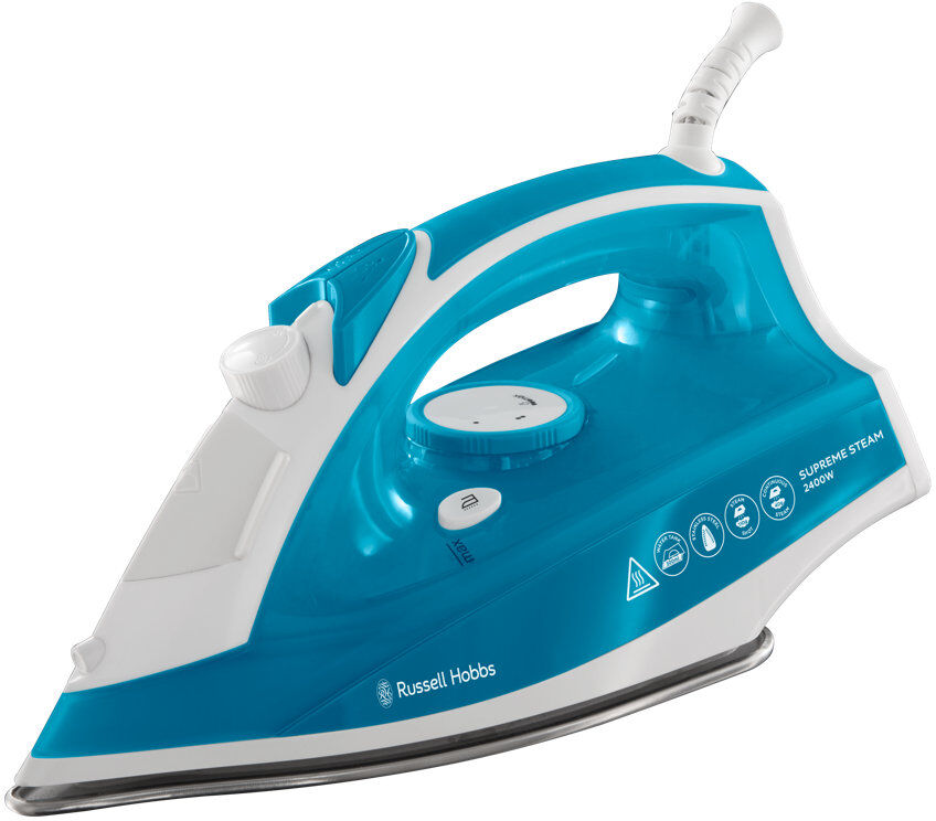 Russell Hobbs Supreme Traditional Stainless Steel Soleplate 2400W Iron Light Blue 1.11kg