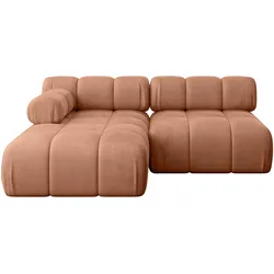 ECKSOFA modulares Sofa Razon-L1 - 190x160x70 cm Apricot Velours