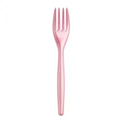 Einweg Gabel Perlmutt-Rosa 18,5cm aus Plastik (PS), 20 Stück - Mank
