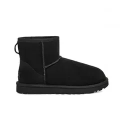 UGG für Damen. 1016222 Klassische Mini II schwarze Lederstiefel (37), Wohnung, Keine, Lässig