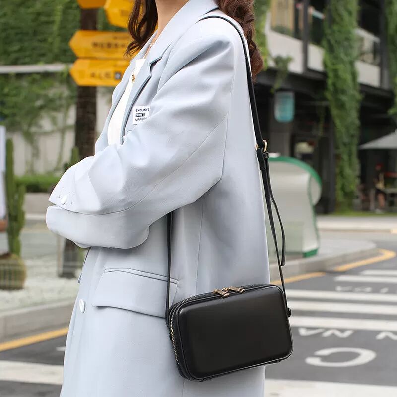 INF Mini sac à bandoulière chic pour femme - Sac à main à bandoulière élégant Le noir