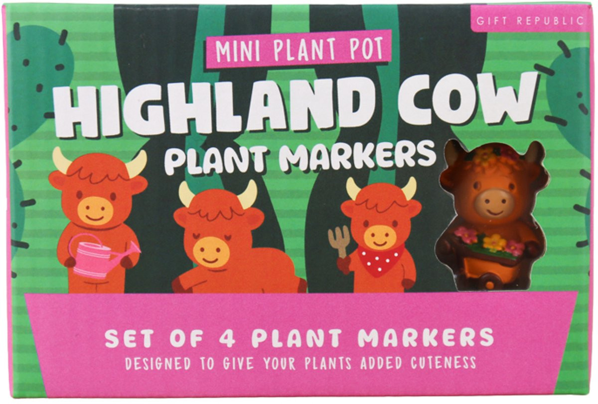 Gift Republic Plantenpot decoratie Highland Cow voor volwassenen