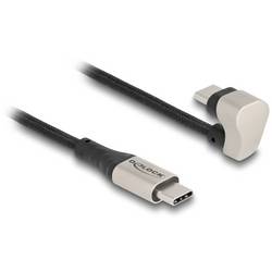 Delock USB-C® Kabel USB 2.0 USB-C® Stecker, USB-C® Stecker 1.00 m Schwarz Stecker 180° gedreht 88159