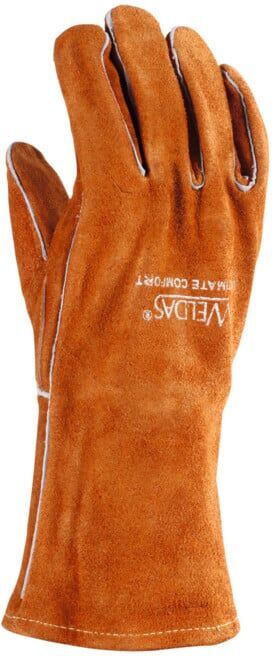 Gants de soudure Weldas taille L (9) en cuir fendu de vachette de qualité marron EN388,EN12477 10PA (10-2392/L)