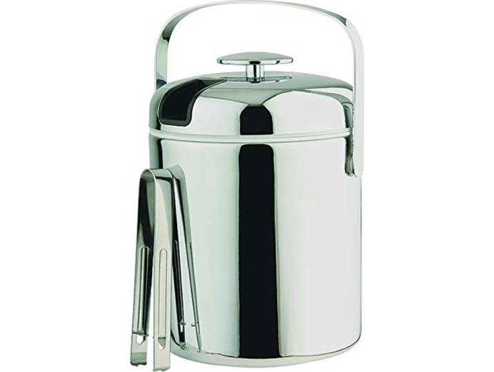 APS 36015 Seau Set avec Pince à Glace\, Acier Inoxydable\, Argent\, 1\, 3 L \, 16 x 14 x 22 cm