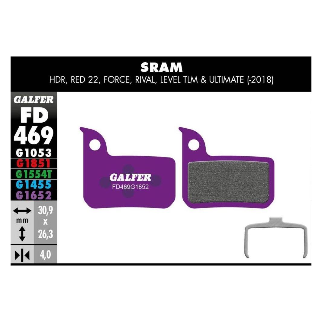 Galfer Bike E-Bike Bremsbelag G1652 Sram RED - Violett (Avid, SRAM, Semi-Metallisch) (FD469G1652)