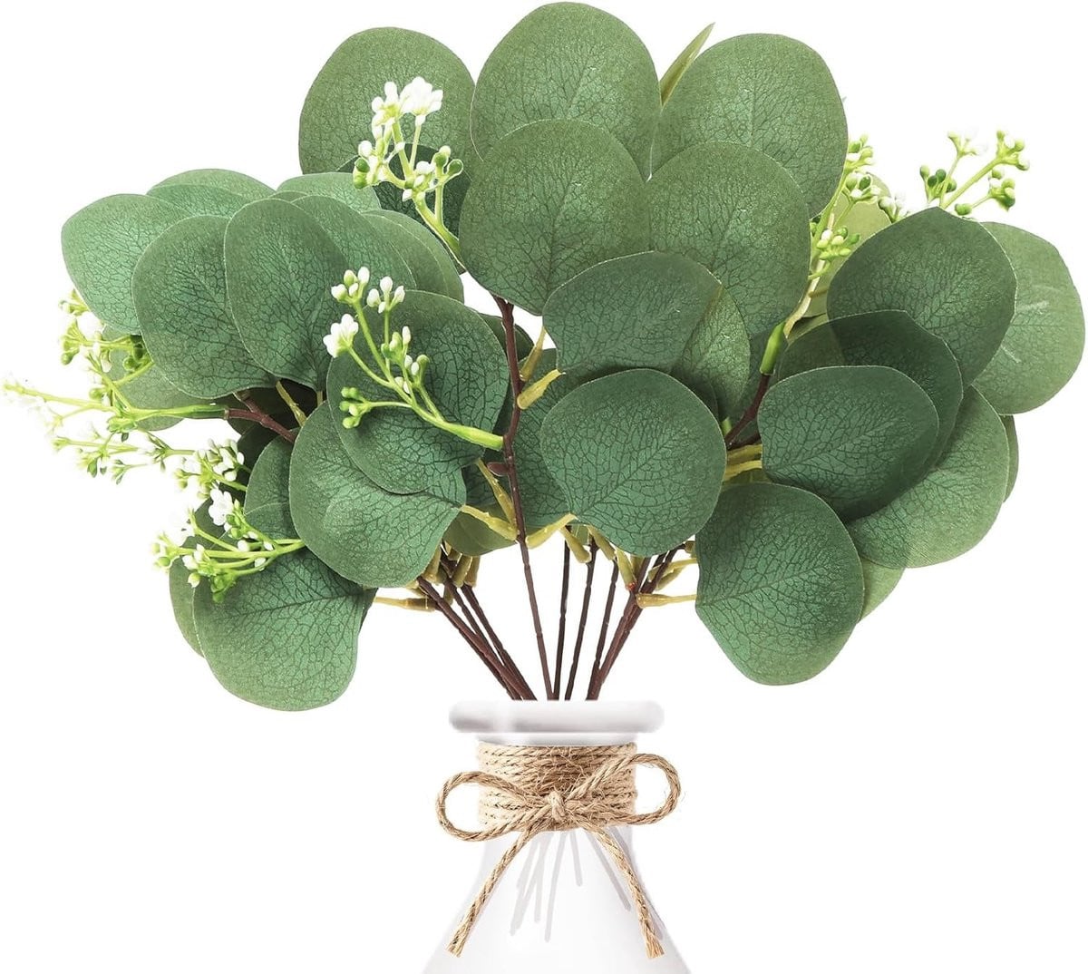 12 stuks Nep Eucalyptus Bloemen met lange stelen voor buiten en decoratie