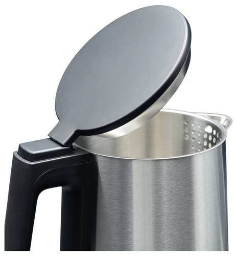 Hagenuk WK-2200.1.7D Wasserkocher Cool-Touch-Gehäuse, mit Deckel, mit Display, Temperaturvorwahl, Überhitzungsschutz Edelstahl