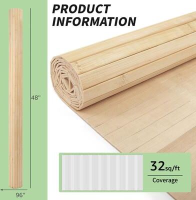 Art3d 48 x 96 in Natural Bamboo Wall Panel for Wall Decor for Living Room,Bedroom,Office
