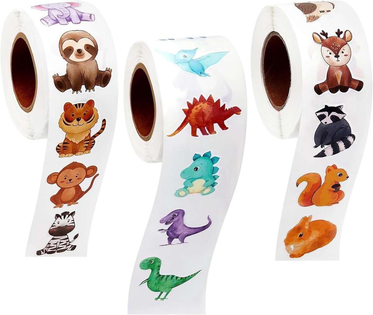 1500 Dieren Stickers voor Kinderen met 24 Wilde Dieren en Dinosaurussen voor Scrapbooking en Decoratie
