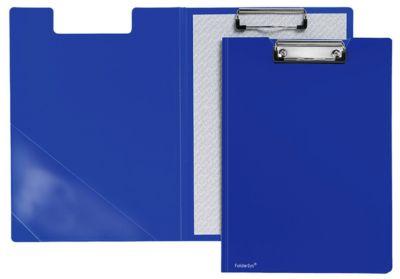 Klemmbrett-Mappe A4, Klemme mit Kunststoffecken, Dreiecks-Klarsichttasche innen, PP, blau