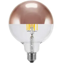 E27 LED Globe 125 Spiegelkopf Kupfer warmweiß