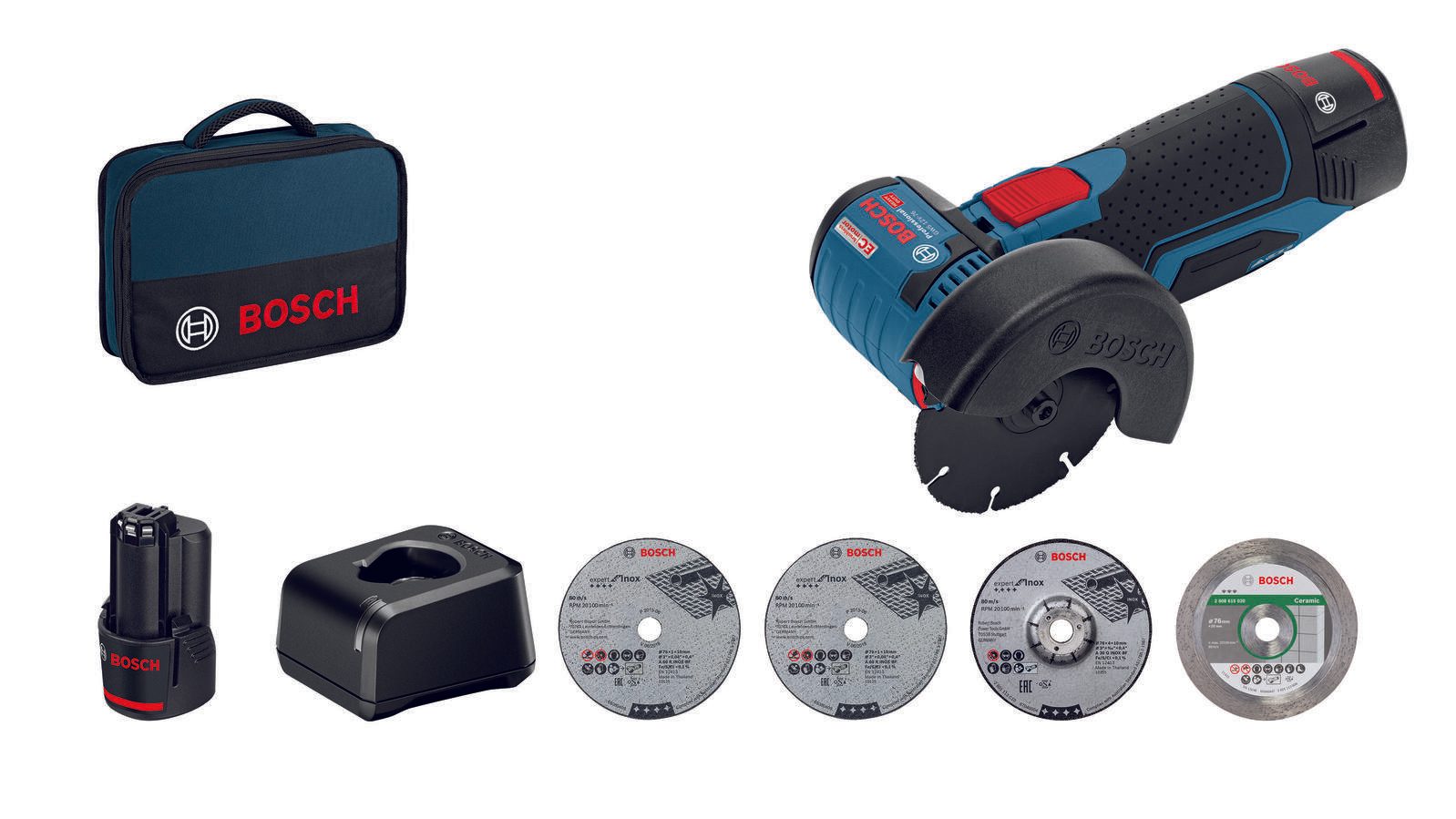 BOSCH Professional Akku-Winkelschleifer-Set 06019F200C