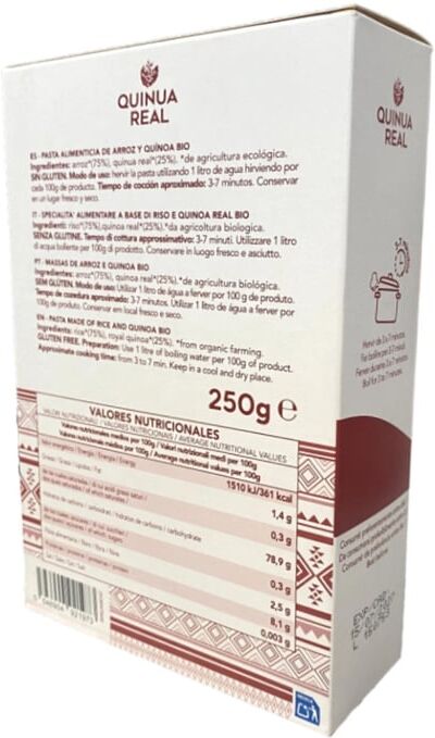 Quinua Real Macarrão Orgânico de Quinoa e Arroz 250g
