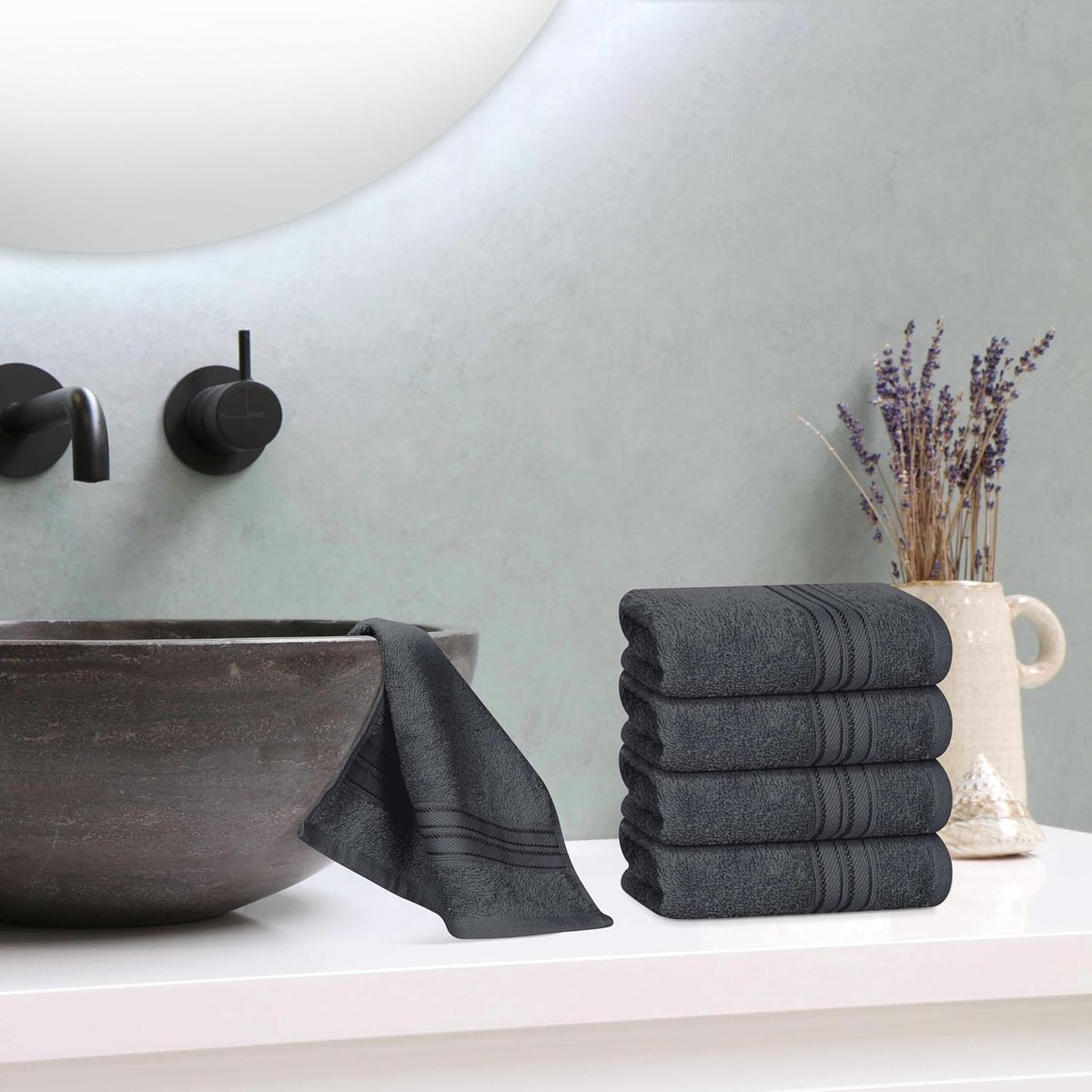 Set van 12 ultra zachte katoenen washandjes voor gezicht en dagelijks gebruik