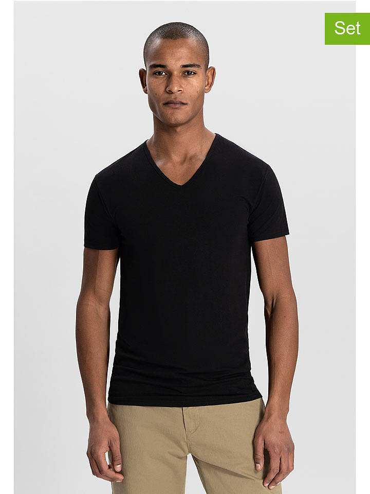 DSTREZZED 2er-Set: Shirts in Schwarz - 3XL