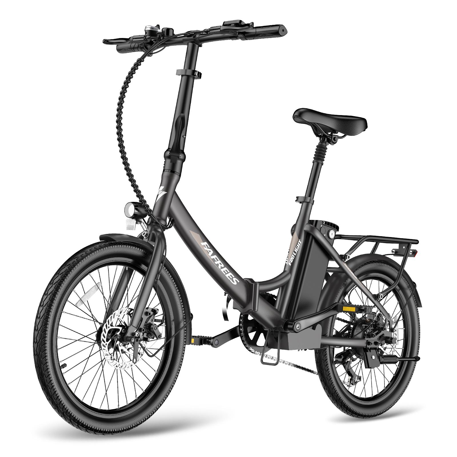 F20 Light Klapp-E-Fahrrad für den Stadtverkehr, 20 Zoll, niedriger Einstieg, 36 V, 250 W, bis 120 kg, schwarz