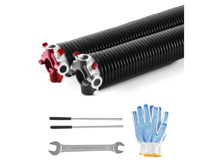 Ressort de torsion de porte de garage VEVOR (φ5\,94 x φ50\,8 x 787 mm) 16000 cycles\, revêtement noir\, à remplacer\, ressort de porte de garage