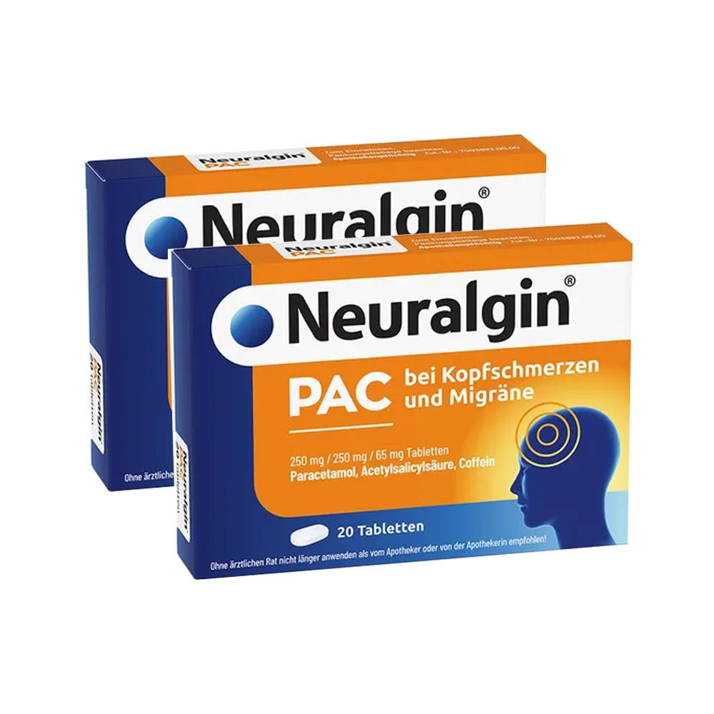 Neuralgin PAC bei Kopfschmerzen und Migräne Tabl. Doppelpack 2x20 St Tabletten
