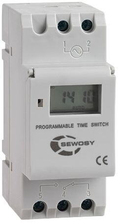 Horloge digitale hebdomadaire 230 V AC 1 contact SEWOSY PTS71C