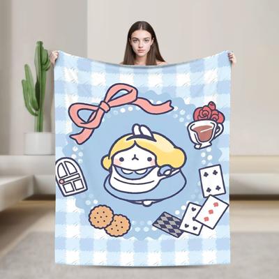 Shop Station Molang & Piupiu Flannel Throw Blanket Soft Cozy Cartoon Fleece Bed Throw For Sofa, Travel & Bedroom 8 29.92 40.16 In