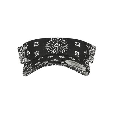 Flex Cap FLEXFIT "Flexfit Accessoires Visor Bandana Print", Gr. onesize, schwarz-weiß (schwarz), 100% Baumwolle, Caps