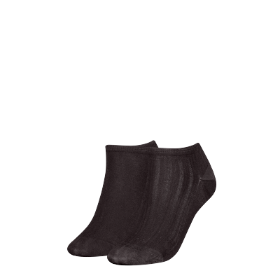 Sneakersocken TOMMY HILFIGER "TH WOMEN SNEAKER 2P SHINE", Damen, Gr. 39-42, schwarz, Materialmix, unifarben, Socken Sneakersocken, mit feuchtigkeitsableitender Technologie
