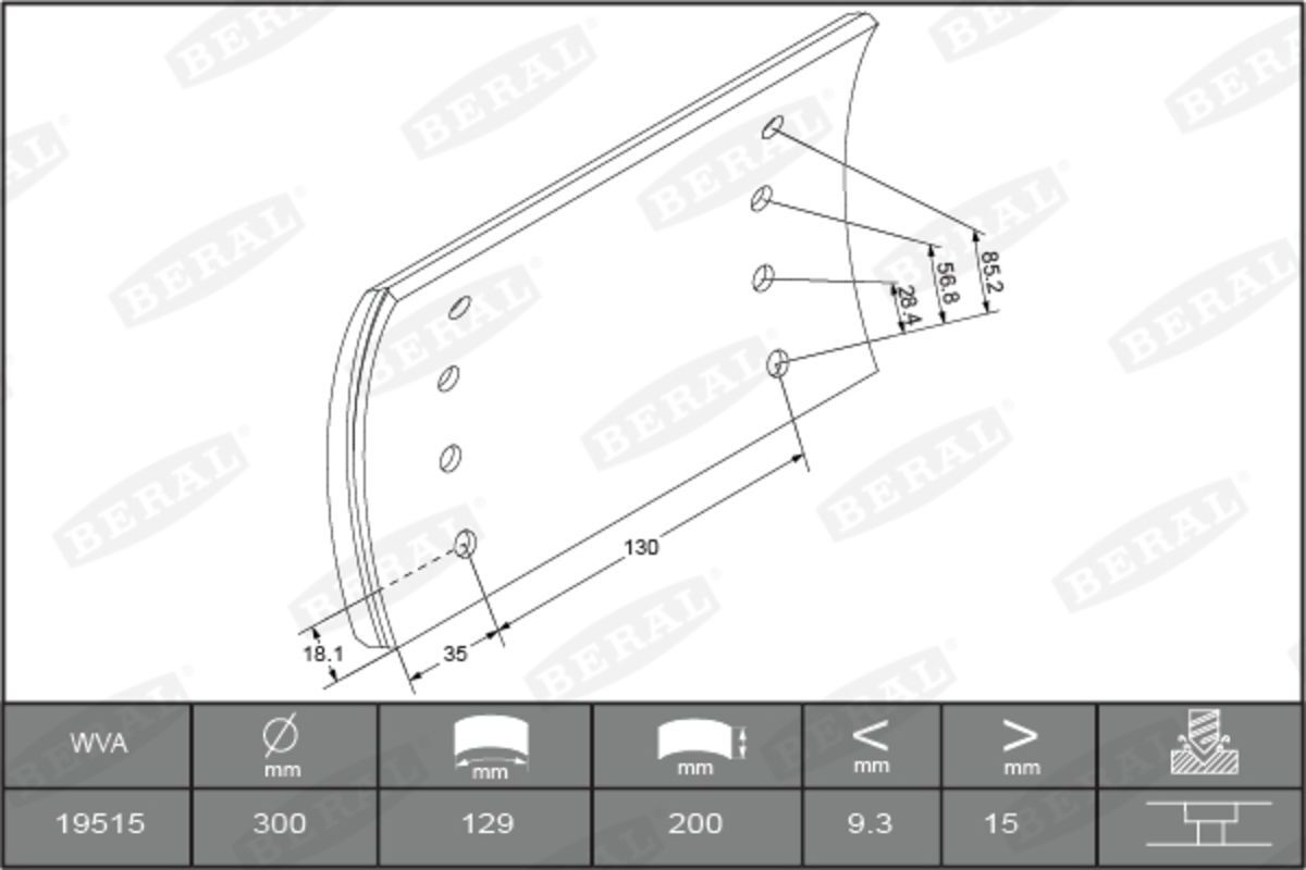 Bremsbackenbelag BERAL KBL19515.1-1541
