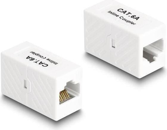 Delock adapter RJ45 naar RJ45 connector Cat.6A UTP wit