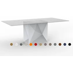 Vondom »FAZ« Outdoor Säulentisch 200x100 cm / Transparent / Basic matt / Ecru