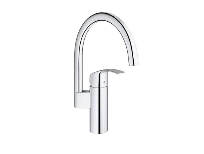 GROHE Eurosmart - Einhand- Spültischarmatur (hoher Auslauf, Einlochmontage, Temperaturbegrenzer, Schnell- Montage- System), chrom, 33202002
