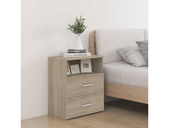 HEFZGDB Nachttische 2 STK. Sonoma-Eiche 50x32x60 cm mit Zwei Schubladen und Ablagefläche, robuster Nachtschrank für modernes Wohnambiente, praktische Aufbewahrung und einfache