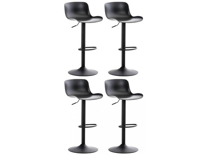 CLP Barhocker 4er Set Kunststoff schwarz, Schwarz, Metall, 44x81x44 cm, Esszimmer, Barmöbel, Barhocker