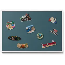 MAGNETTAFEL 60x40 cm Weißer Rahmen Dunkles Petrol