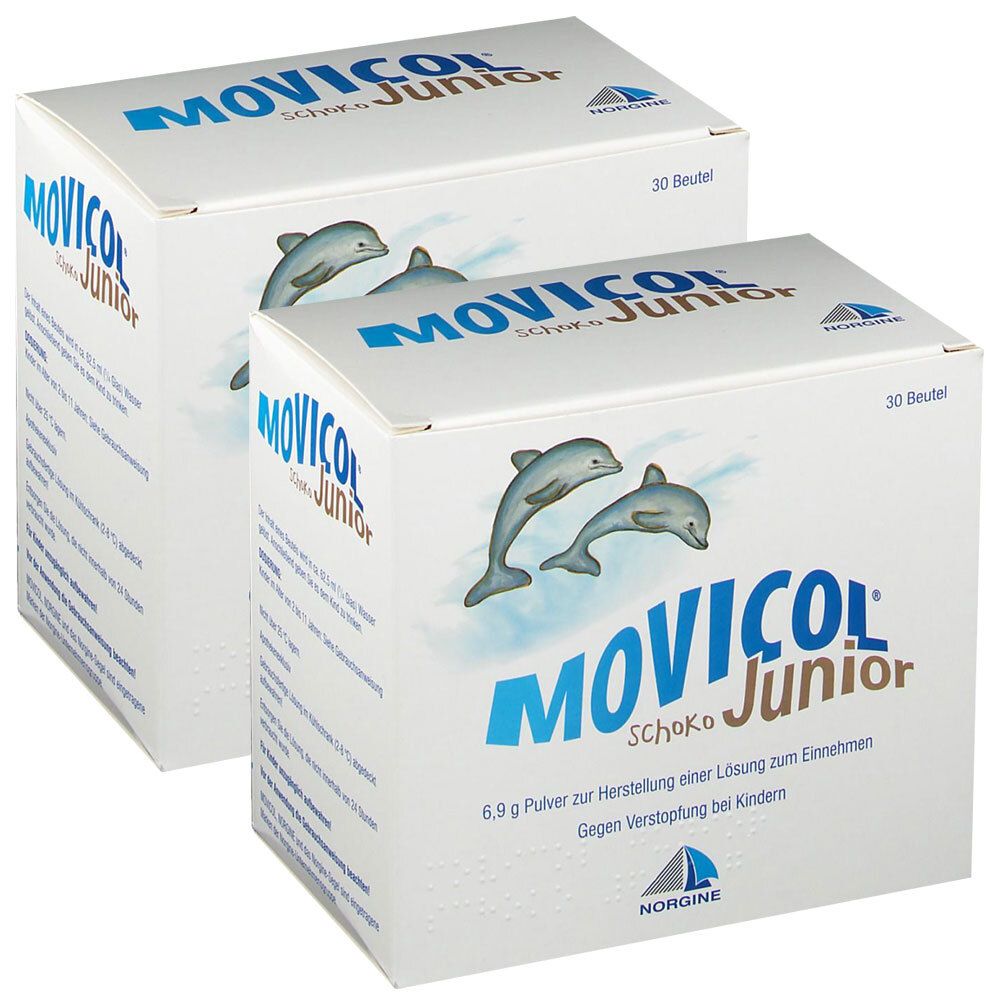 Movicol Junior Schoko Plv.z.Her.e.Lsg.z.Einnehmen x2 2x30x6,9 g Pulver zur Herstellung einer Lösung zum Einnehmen