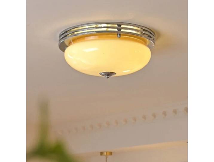 Lampe de plafond en verre Bauhaus, style crème, lampe de plafond pour chambre à coucher, salon, couloir, café, restaurant, lampe moderne pour allée, lumière chaude