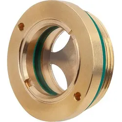 ÖLSCHAUGLAS RUND MIT REFLEKTOR, D1=G1, D=38, MESSING, KOMP:SICHERHEITSGLAS