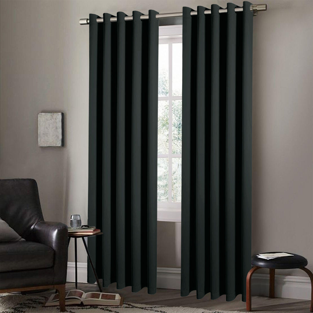 Haffa Blackout Curtain Black 167cm Width x 228cm Drop