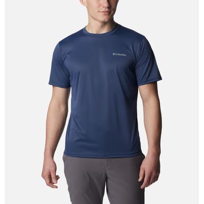 Funktionsshirt COLUMBIA, Herren, Gr. XL (54), blau (schwarz mountain), Obermaterial: 100% Polyester, Shirts Funktionsshirt, Kurzarm-Design, feuchtigkeitstransportierendes Gewebe, aus Polyester