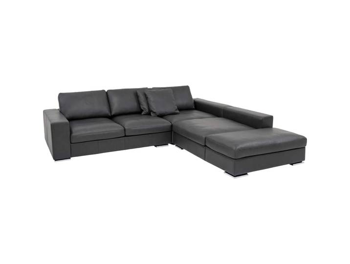 Ecksofa Mads Plus Leder anthrazit B 290 T 118 cm