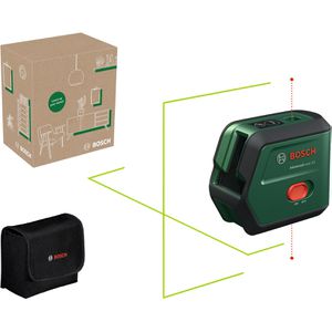 Bosch Kreuzlinienlaser 0603663GZ0 AdvancedLevel 2G Basic, grüne Laser, selbstnivellierend, mit Tasche & Akku